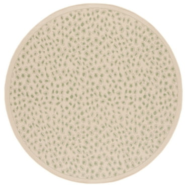SAFAVIEH Courtyard Camille Spotted Indoor/Outdoor Area Rug, Beige/Green, 6'7" x 6'7" Round