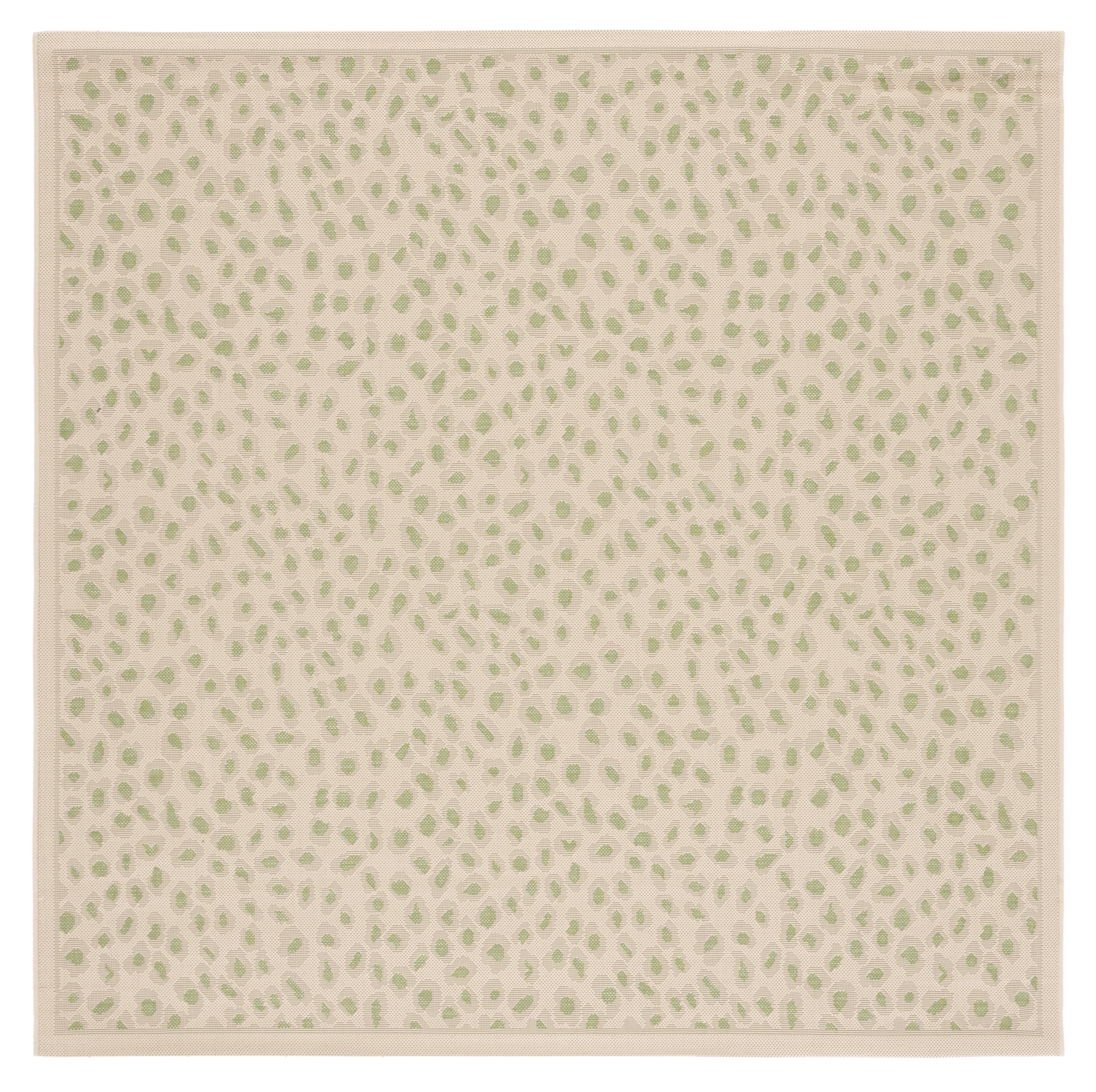 Safavieh Courtyard Camille Spotted Indoor/Outdoor Area Rug, Beige/Green, 6'7" x 6'7" Square