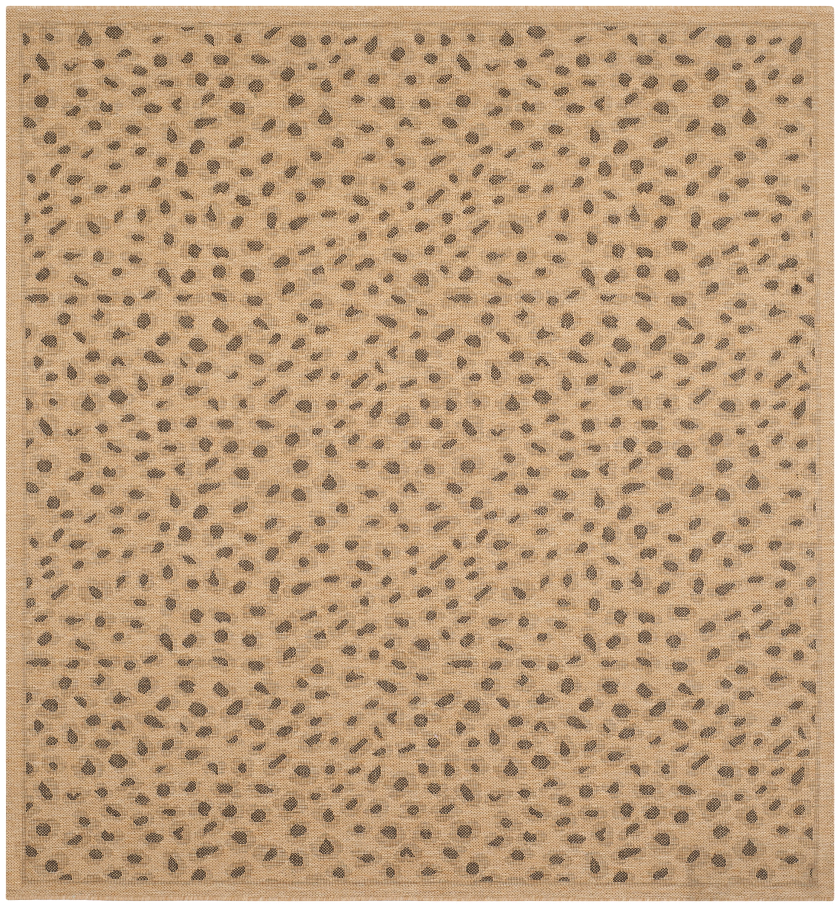 Safavieh Courtyard Camille Spotted Indoor/Outdoor Area Rug, Natural/Gold, 6'7" x 6'7" Square