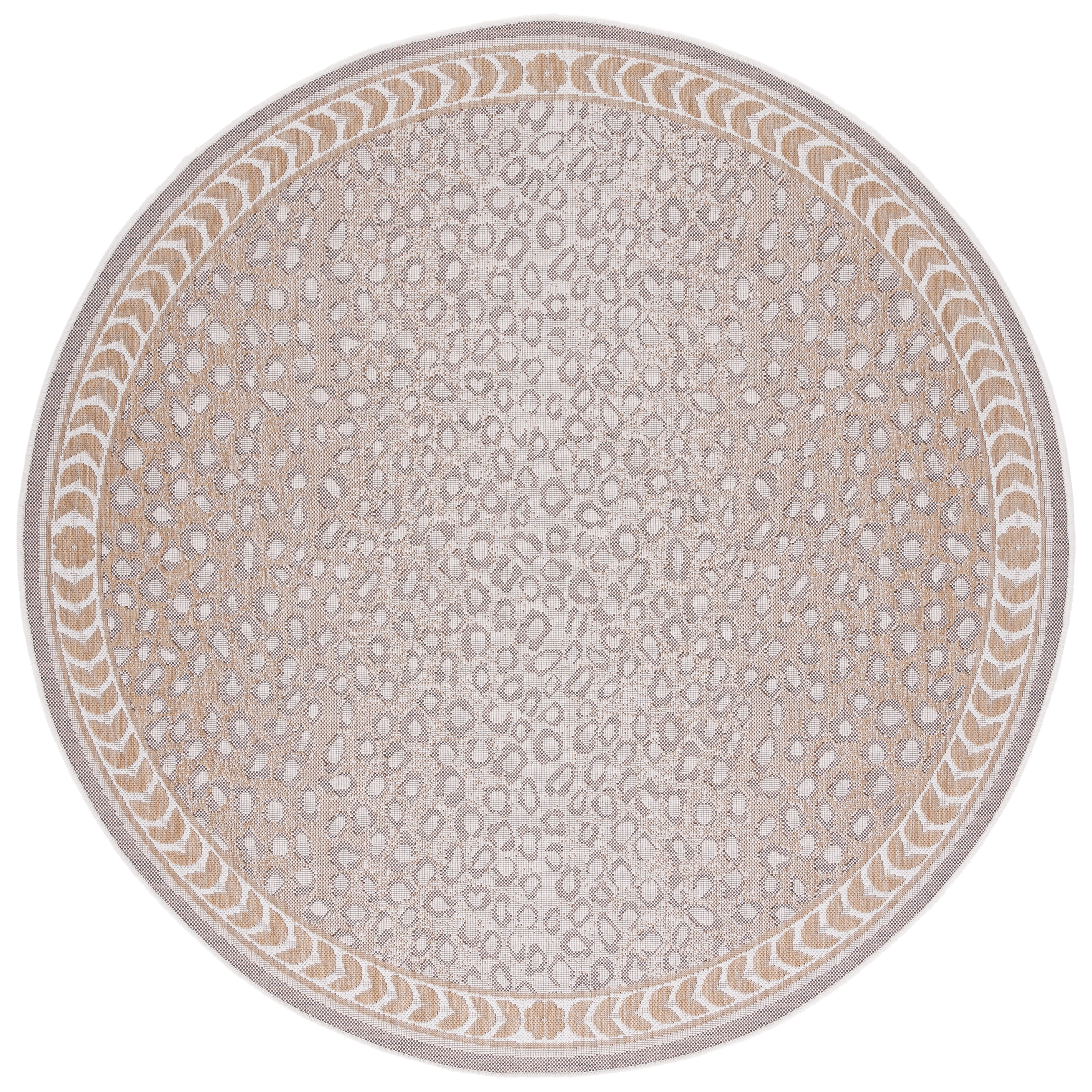 Safavieh Courtyard Candace Spotted Indoor/Outdoor Area Rug, Beige/Gold, 4' x 4' Round