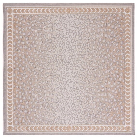 Safavieh Courtyard Candace Spotted Indoor/Outdoor Area Rug, Beige/Gold, 4' x 4' Square