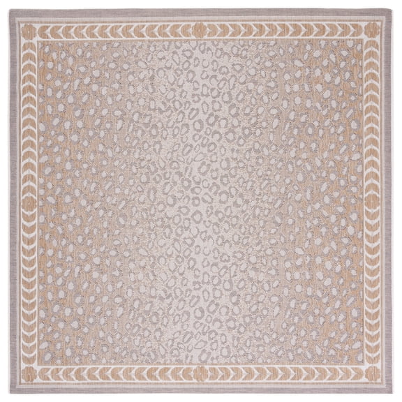 Safavieh Courtyard Candace Spotted Indoor/Outdoor Area Rug, Beige/Gold, 5'3" x 5'3" Square