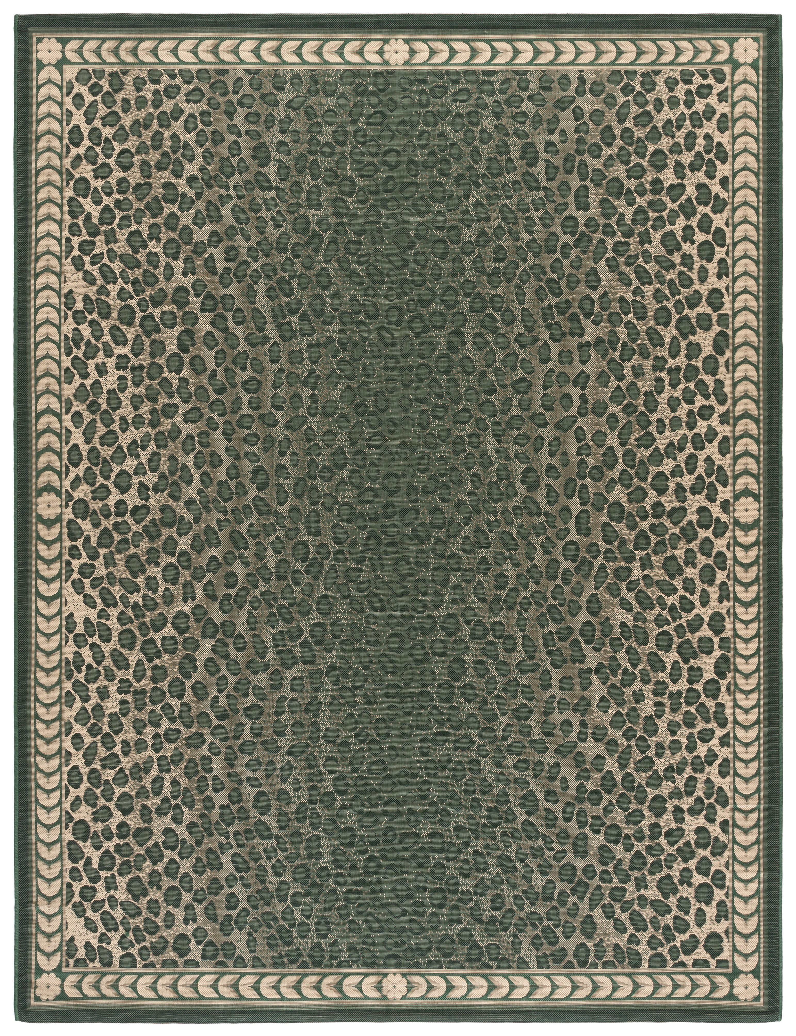 Safavieh Courtyard Candace Spotted Indoor/Outdoor Area Rug, Dark Green/Ivory, 8' x 10'