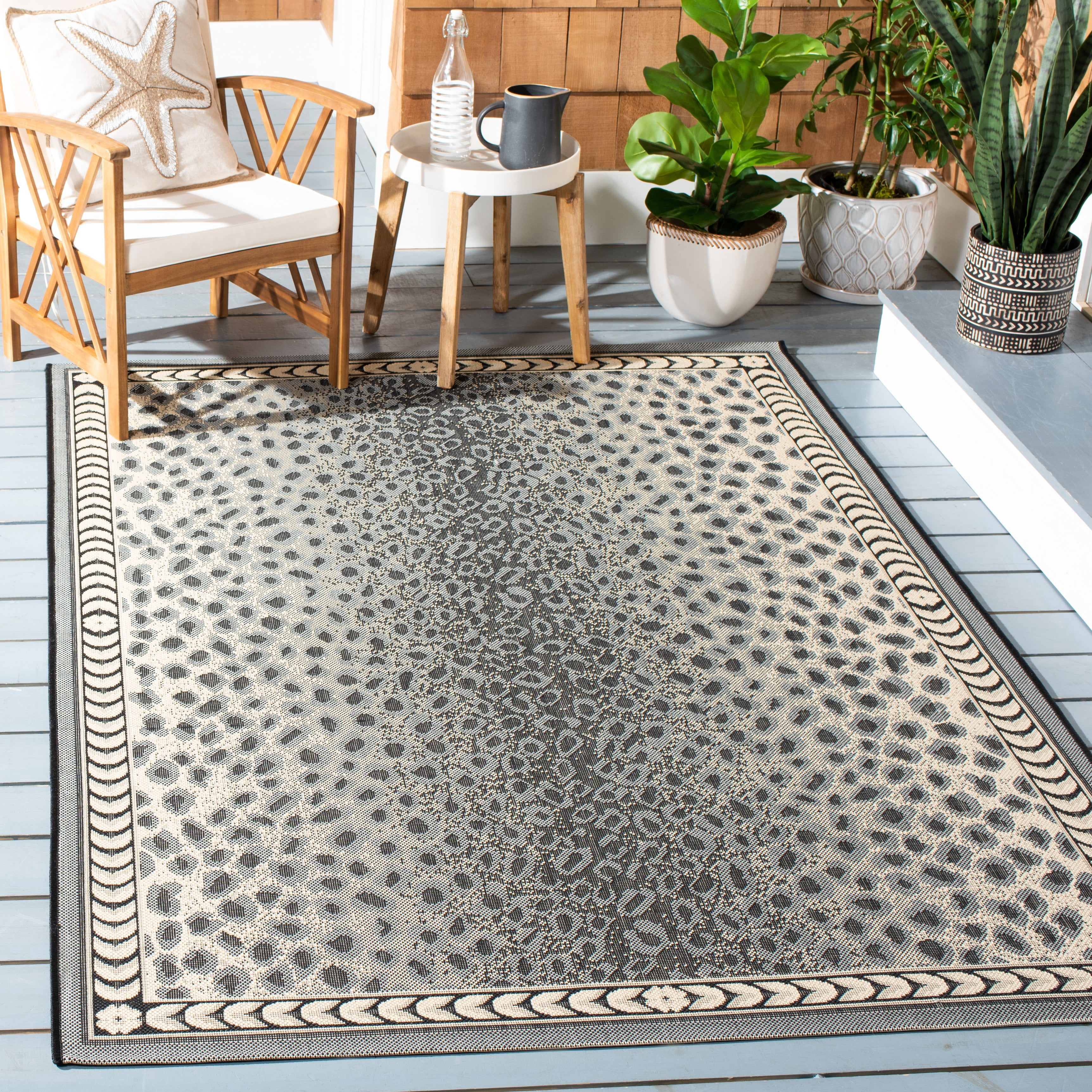 Spotted Outdoor Rug Safavieh Courtyard Candace Spotted Indoor/Outdoor Area Rug, Gray/Black ...