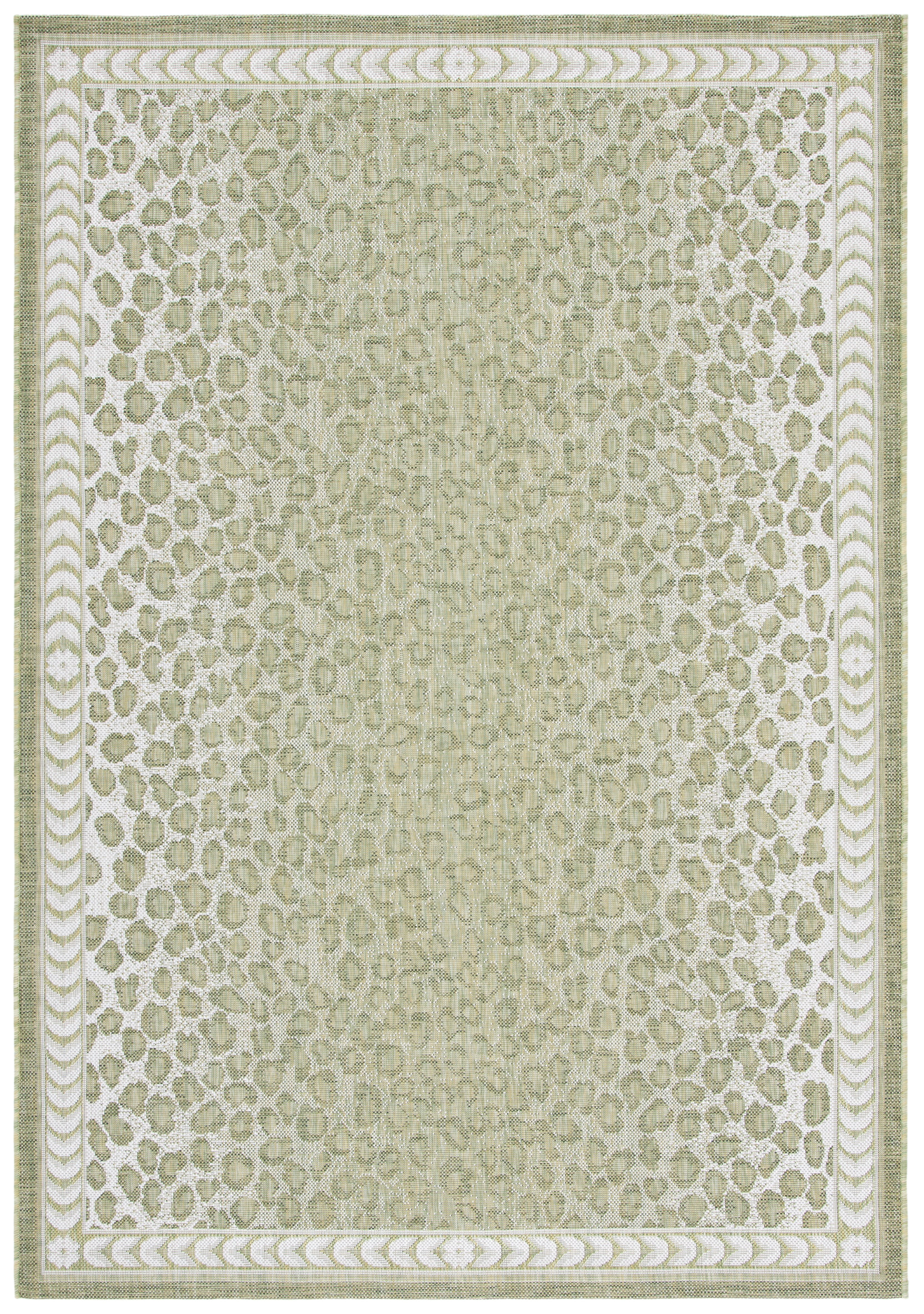 Safavieh Courtyard Candace Spotted Indoor/Outdoor Area Rug, Light Green/Ivory, 9' x 12'