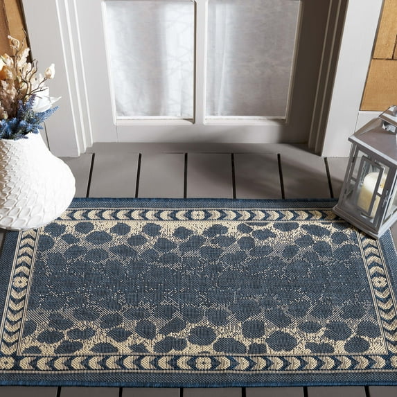 Safavieh Courtyard Candace Spotted Indoor/Outdoor Area Rug, Navy/Beige, 2'7" x 5'