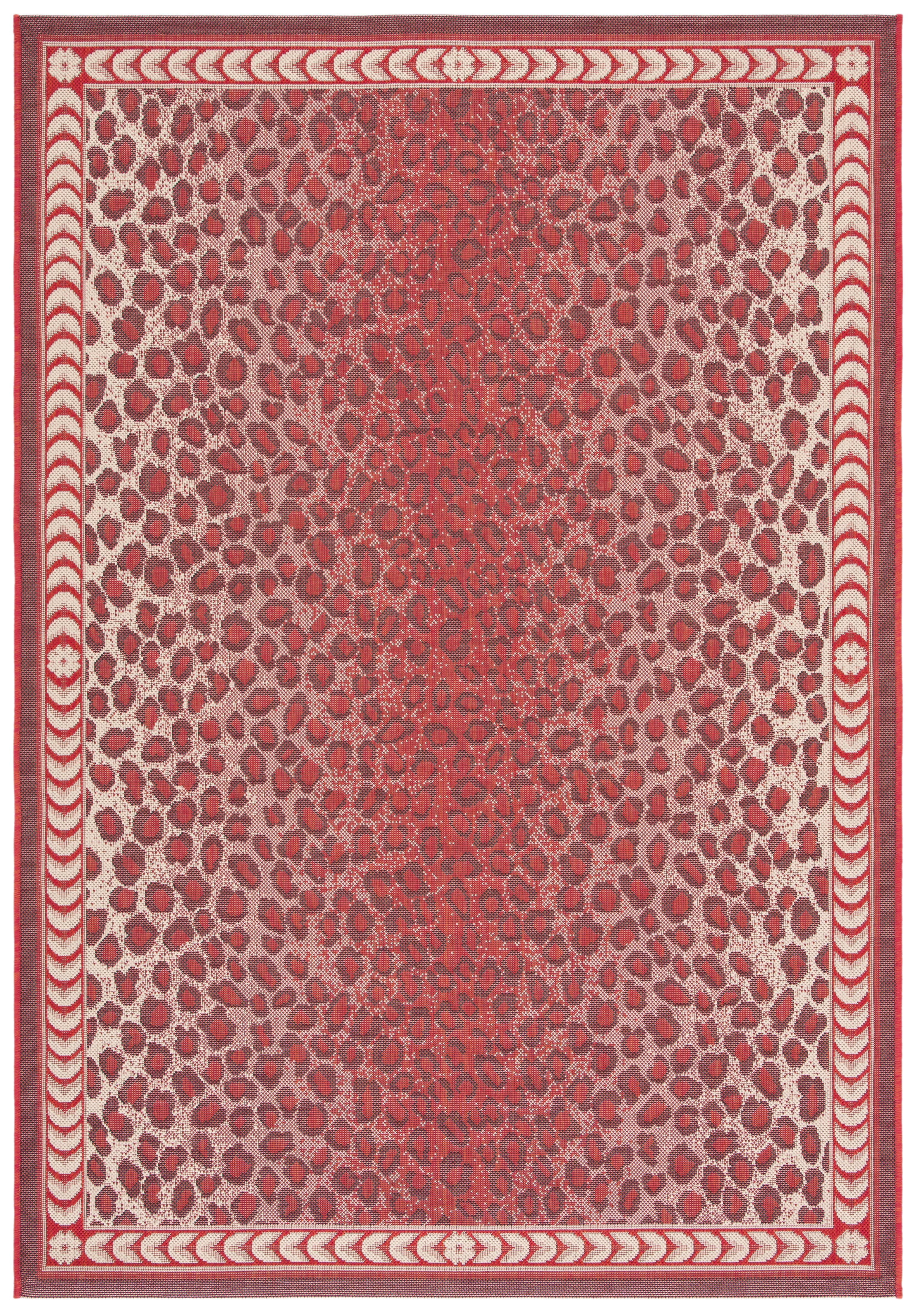 Spotted Outdoor Rug SAFAVIEH Courtyard Candace Spotted Indoor/Outdoor Area Rug, Red/Beige ...