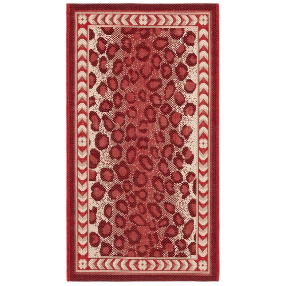 Safavieh Courtyard Candace Spotted Indoor/Outdoor Area Rug, Red/Beige, 2' x 3'7"