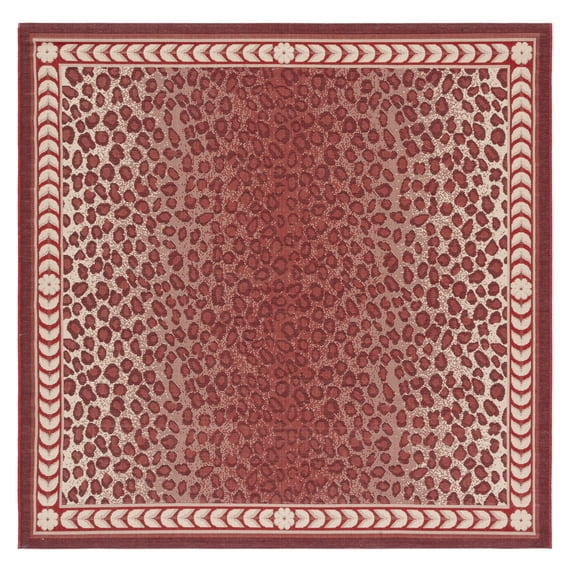 Safavieh Courtyard Candace Spotted Indoor/Outdoor Area Rug, Red/Beige, 6'7" x 6'7" Square