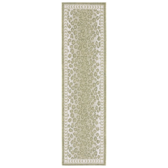 Safavieh Courtyard Candace Spotted Indoor/Outdoor Runner Rug, Light Green/Ivory, 2'3" x 6'7"