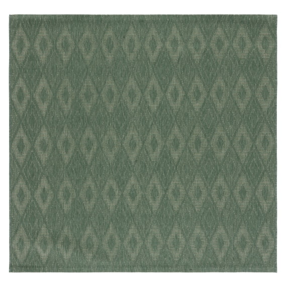 SAFAVIEH Courtyard Carl Geometric Indoor/Outdoor Area Rug, Dark Green/Beige, 6'7" x 6'7" Square