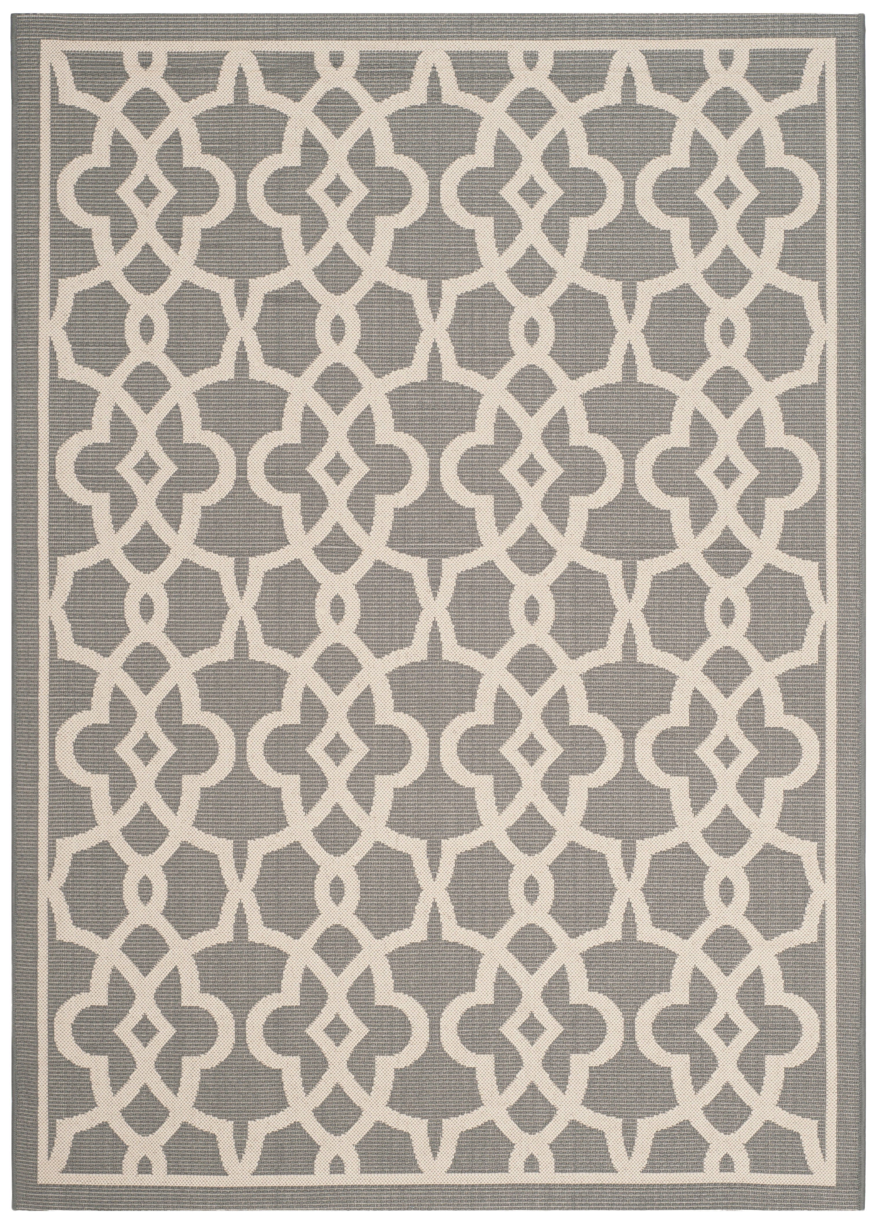Safavieh Courtyard Carlos Oriental Indoor/Outdoor Area Rug, Gray/Beige, 5'3" x 7'7"