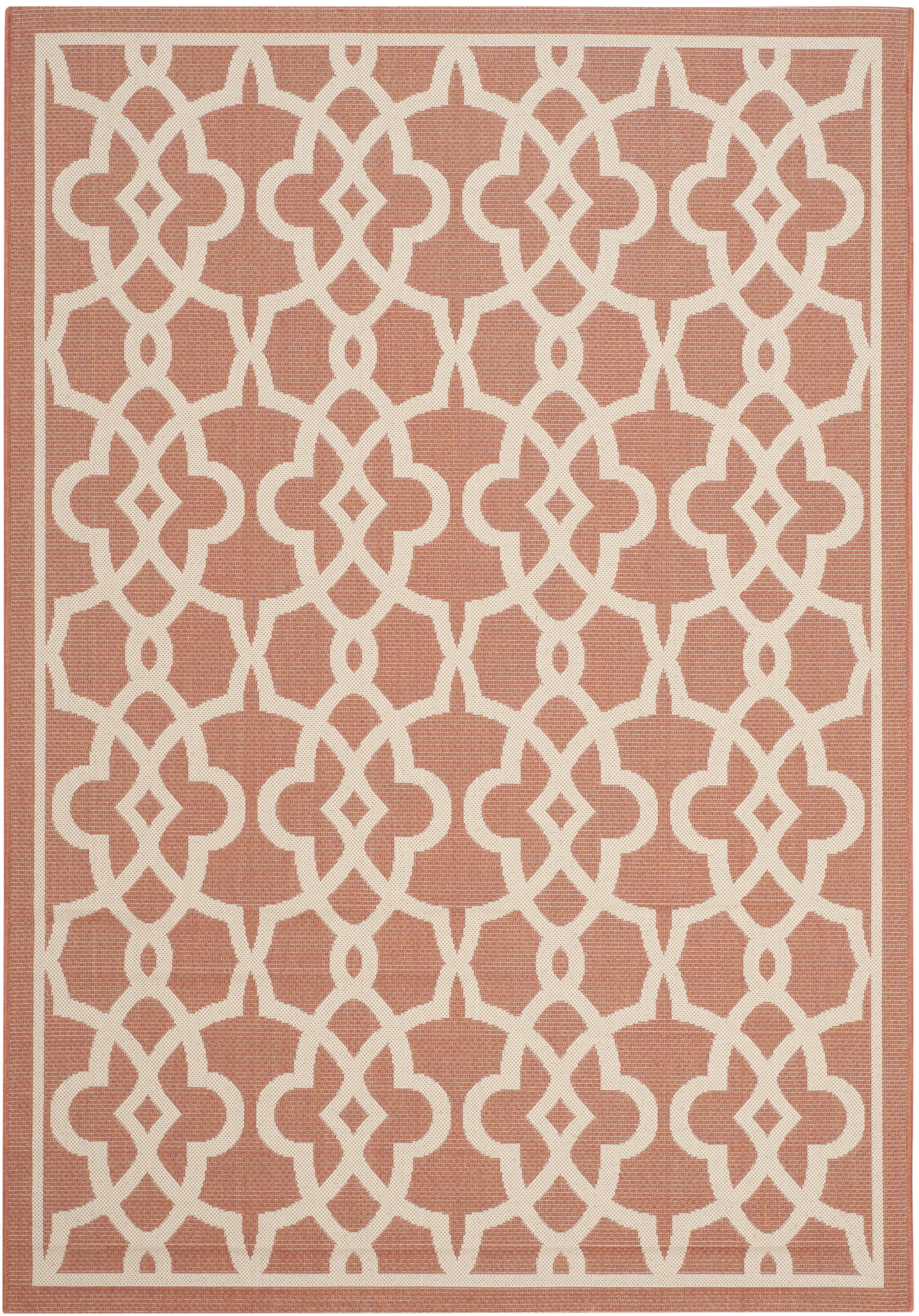 Safavieh Courtyard Carlos Oriental Indoor/Outdoor Area Rug, Terracotta/Beige, 5'3" x 7'7"