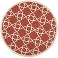 thumbnail image 1 of SAFAVIEH Courtyard Carol Geometric Indoor/Outdoor Area Rug, 5'3" x 5'3" Round, Red/Beige, 1 of 4