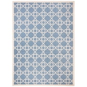 SAFAVIEH Courtyard Carol Geometric Indoor/Outdoor Area Rug, 9' x 12', Blue/Beige