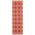 thumbnail image 1 of SAFAVIEH Courtyard Carol Geometric Indoor/Outdoor Runner Rug, 2'3" x 10', Red/Beige, 1 of 4