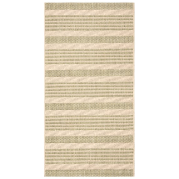 Safavieh Courtyard Caroline Striped Indoor/Outdoor Area Rug, Beige/Sweet Pea, 2'7" x 5'