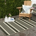 thumbnail image 1 of Safavieh Courtyard Caroline Striped Indoor/Outdoor Area Rug, Black/Bone, 4' x 5'7", 1 of 16