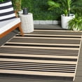 thumbnail image 1 of Safavieh Courtyard Caroline Striped Indoor/Outdoor Area Rug, Black/Bone, 5'3" x 5'3" Square, 1 of 16