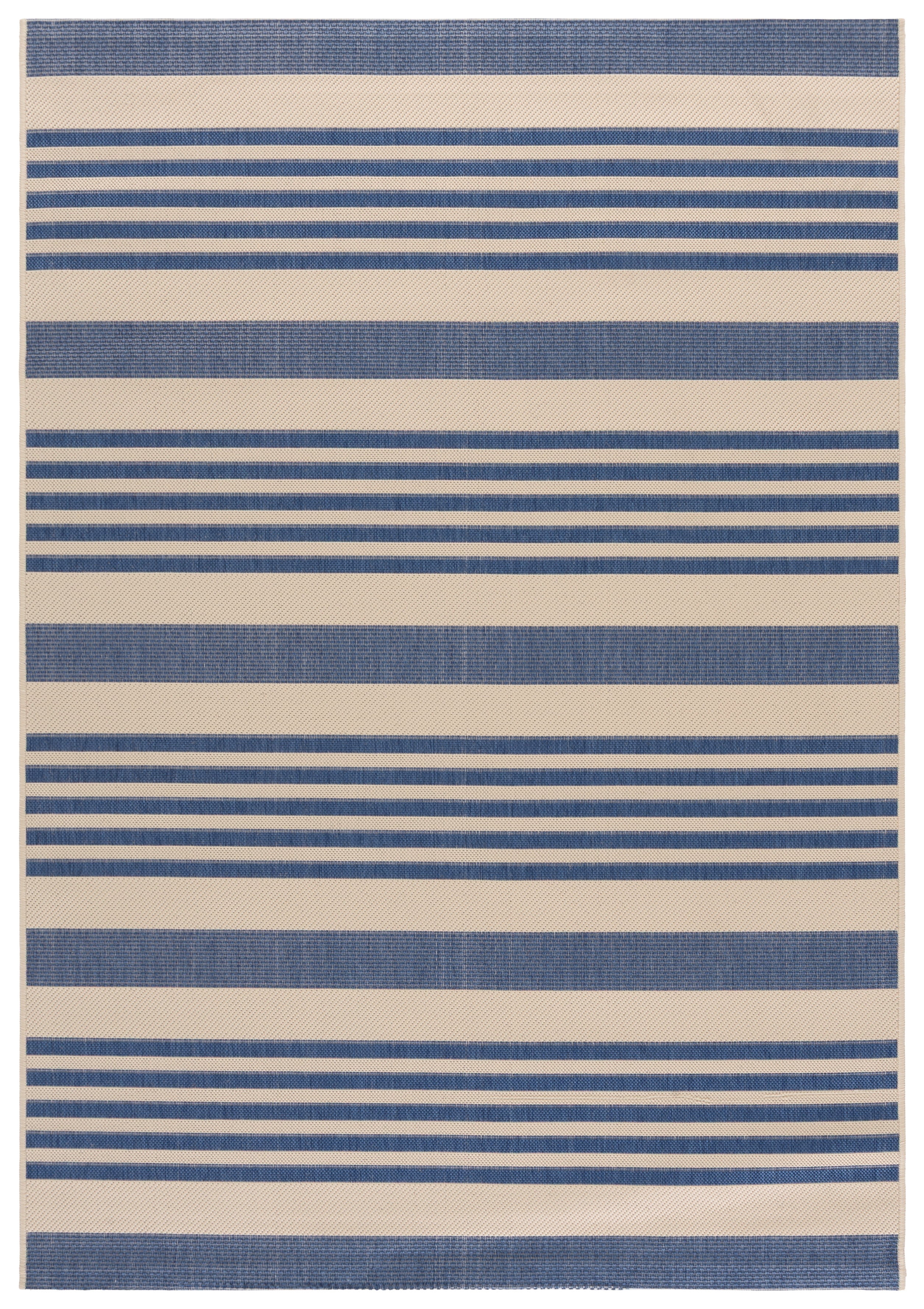 Safavieh Courtyard Caroline Striped Indoor/Outdoor Area Rug, Beige/Blue, 5'3" x 7'7"