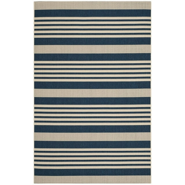 SAFAVIEH Courtyard Caroline Striped Indoor/Outdoor Area Rug, 5'3