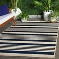 thumbnail image 1 of Safavieh Courtyard Caroline Striped Indoor/Outdoor Area Rug, Navy/Beige, 5'3" x 7'7", 1 of 17