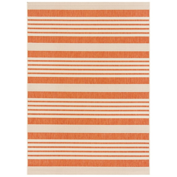 Safavieh Courtyard Caroline Striped Indoor/Outdoor Area Rug, Terracotta/Beige, 5'3" x 7'7"
