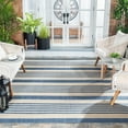 thumbnail image 1 of Safavieh Courtyard Caroline Striped Indoor/Outdoor Area Rug, Beige/Blue, 6'7" x 6'7" Square, 1 of 11
