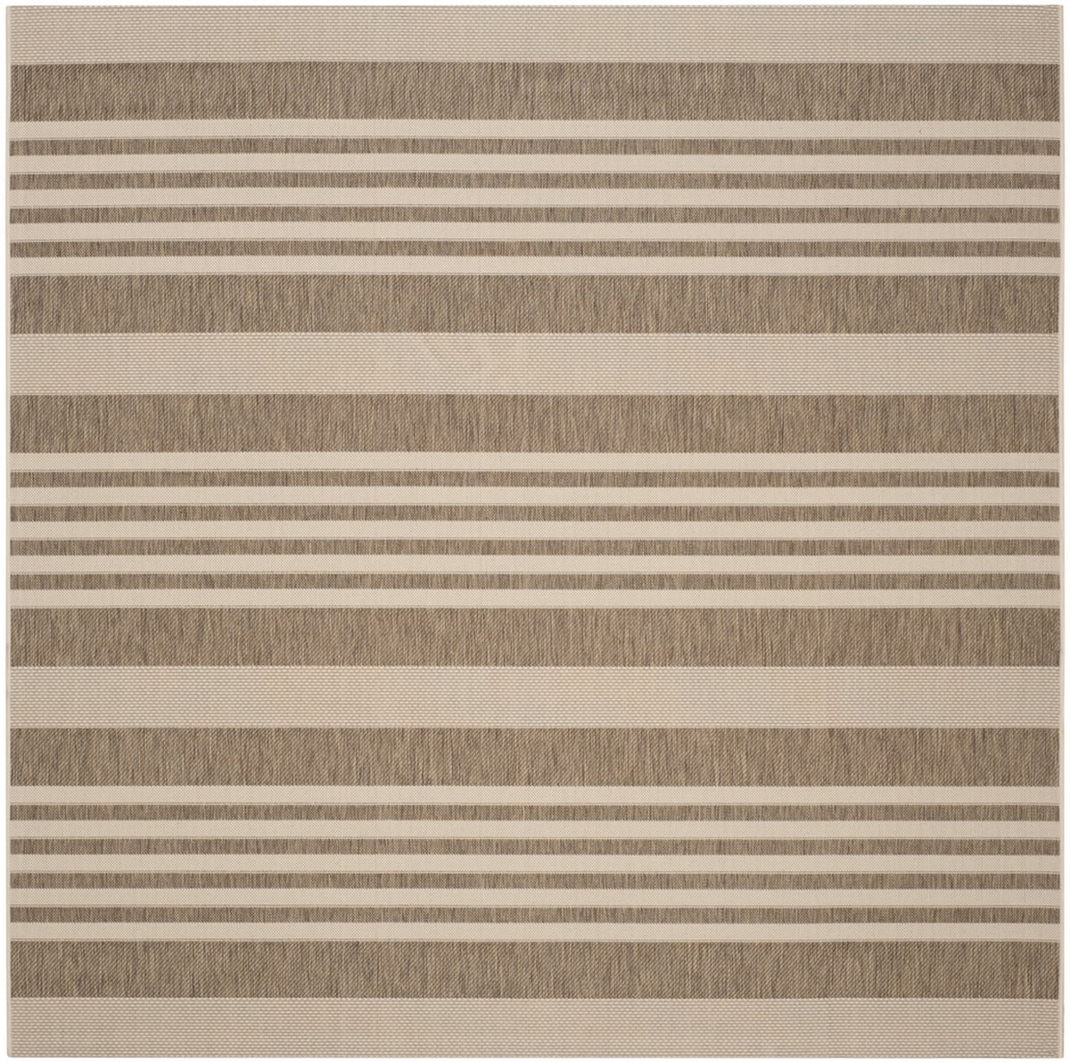 Reversible Black Square Synthetic Easy-Care Outdoor Rug, 7'10"