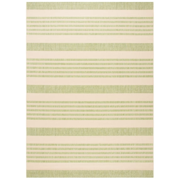 Safavieh Courtyard Caroline Striped Indoor/Outdoor Area Rug, Beige/Sweet Pea, 8' x 11'
