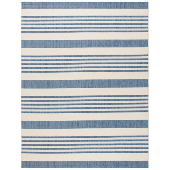 Safavieh Courtyard Caroline Striped Indoor/Outdoor Area Rug, Beige/Blue, 9' x 12'