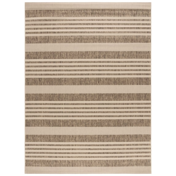 Safavieh Courtyard Caroline Striped Indoor/Outdoor Area Rug, Brown/Bone, 9' x 12'