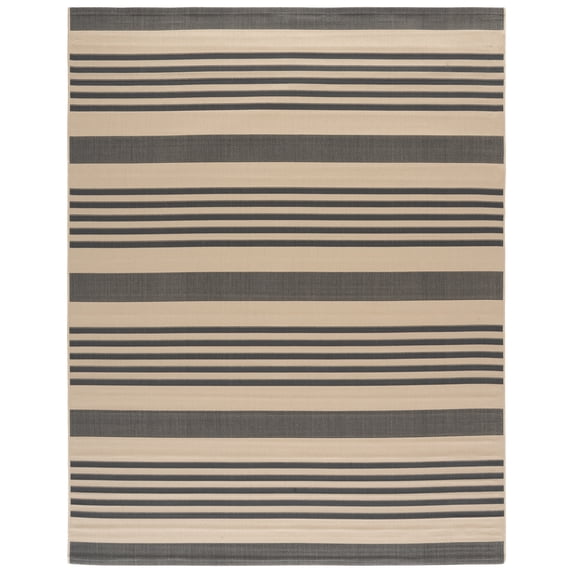Safavieh Courtyard Caroline Striped Indoor/Outdoor Area Rug, Gray/Bone, 9' x 12'