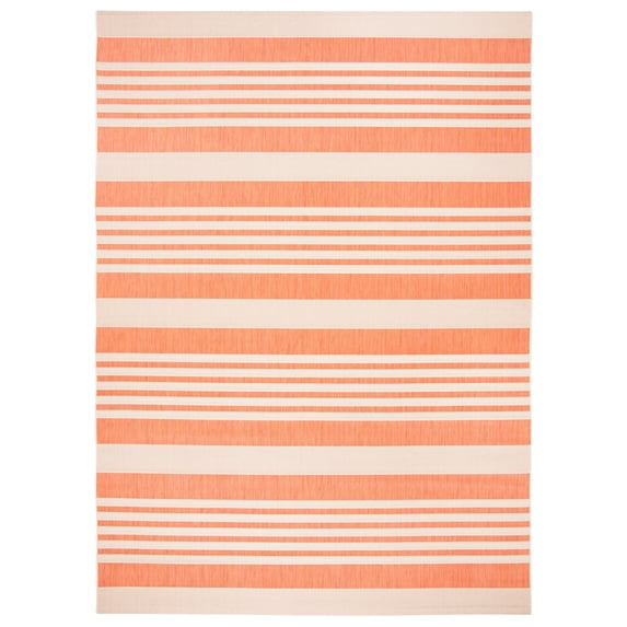 Safavieh Courtyard Caroline Striped Indoor/Outdoor Area Rug, Terracotta/Beige, 9' x 12'
