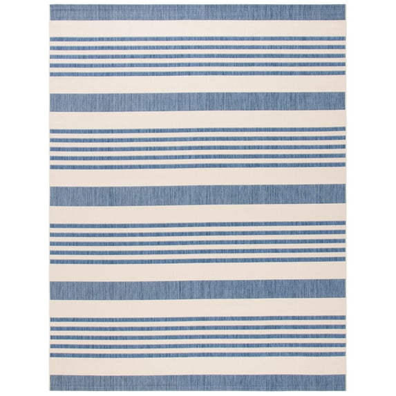 Safavieh Courtyard Caroline Striped Indoor/Outdoor Area Rug, Beige/Blue, 8' x 11'