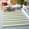 thumbnail image 1 of Safavieh Courtyard Caroline Striped Indoor/Outdoor Area Rug, Beige/Dark Green, 6'7" x 6'7" Square, 1 of 14