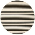 thumbnail image 1 of Safavieh Courtyard Caroline Striped Indoor/Outdoor Area Rug, Black/Bone, 2'7" x 2'7" Round, 1 of 12
