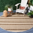 thumbnail image 1 of Safavieh Courtyard Caroline Striped Indoor/Outdoor Area Rug, Brown/Bone, 2'7" x 2'7" Round, 1 of 10