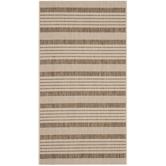Safavieh Courtyard Caroline Striped Indoor/Outdoor Area Rug, Brown/Bone, 2'7" x 5'