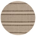 thumbnail image 1 of Safavieh Courtyard Caroline Striped Indoor/Outdoor Area Rug, Brown/Bone, 5'3" x 5'3" Round, 1 of 10