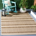 thumbnail image 1 of Safavieh Courtyard Caroline Striped Indoor/Outdoor Area Rug, Brown/Bone, 5'3" x 5'3" Square, 1 of 14