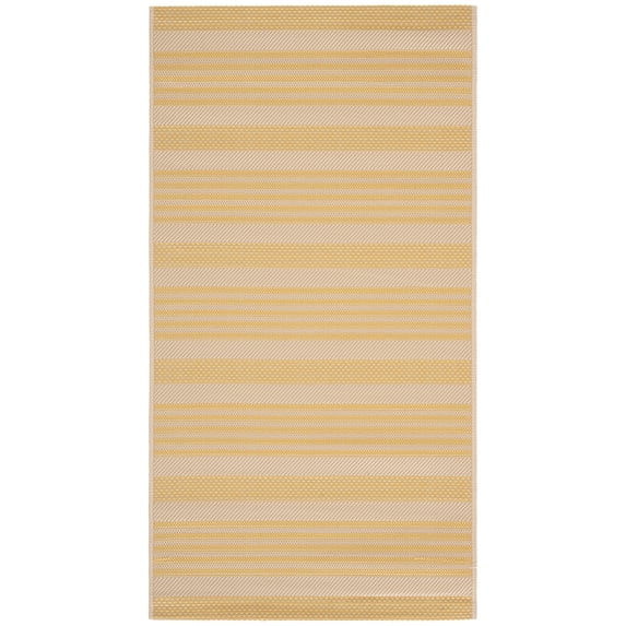 Safavieh Courtyard Caroline Striped Indoor/Outdoor Area Rug, Gold/Beige, 2' x 3'7"