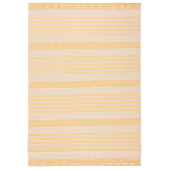 Safavieh Courtyard Caroline Striped Indoor/Outdoor Area Rug, Gold/Beige, 6'7" x 9'6"