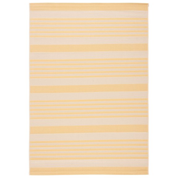 Safavieh Courtyard Caroline Striped Indoor/Outdoor Area Rug, Gold/Beige, 6'7" x 9'6"