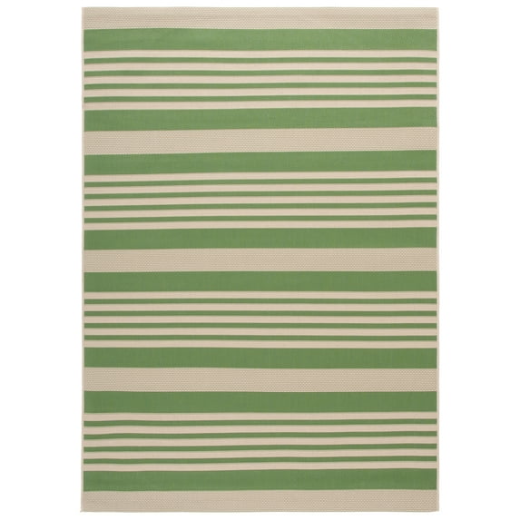 Safavieh Courtyard Caroline Striped Indoor/Outdoor Area Rug, Green/Beige, 5'3" x 7'7"