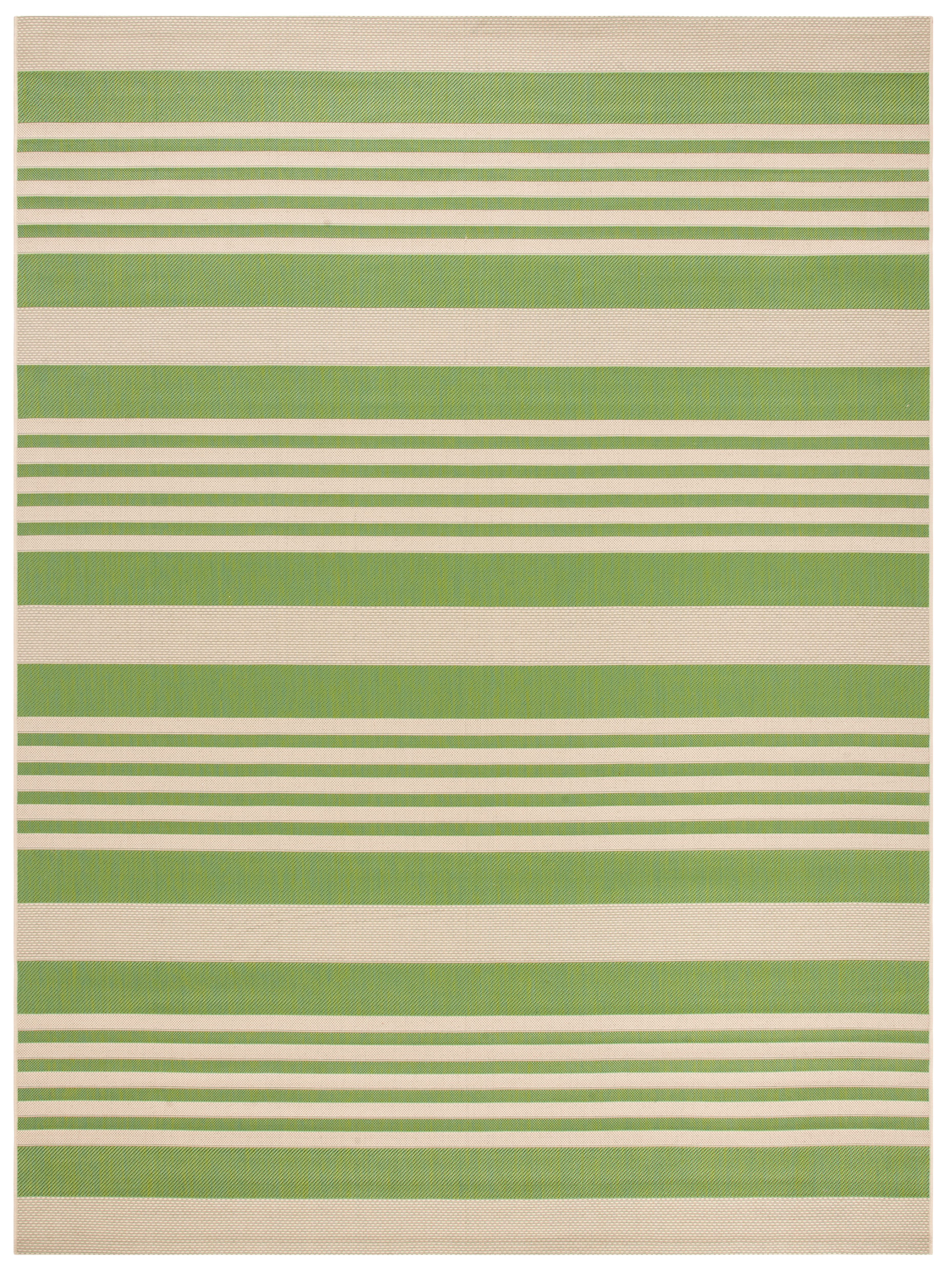 Safavieh Courtyard Caroline Striped Indoor/Outdoor Area Rug, Green/Beige, 8' x 10'