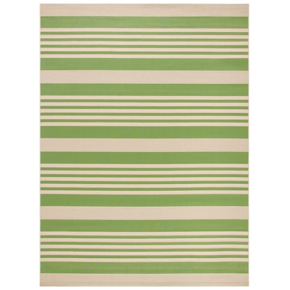 Safavieh Courtyard Caroline Striped Indoor/Outdoor Area Rug, Green/Beige, 9' x 12'