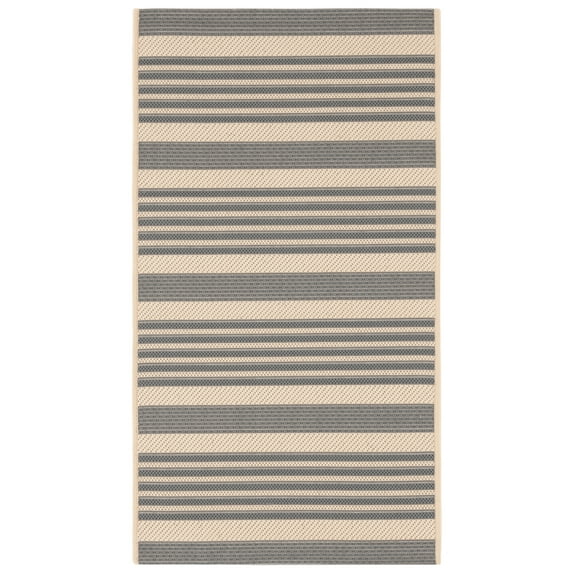 Safavieh Courtyard Caroline Striped Indoor/Outdoor Area Rug, Gray/Bone, 2' x 3'7"