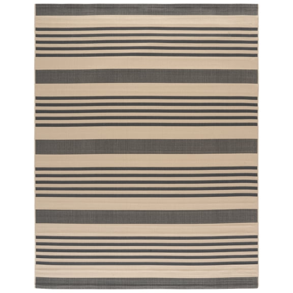 Safavieh Courtyard Caroline Striped Indoor/Outdoor Area Rug, Gray/Bone, 8' x 11'