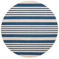 thumbnail image 1 of Safavieh Courtyard Caroline Striped Indoor/Outdoor Area Rug, Navy/Beige, 4' x 4' Round, 1 of 14